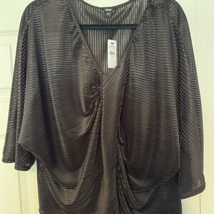 Express Black Draped Women's Blouse